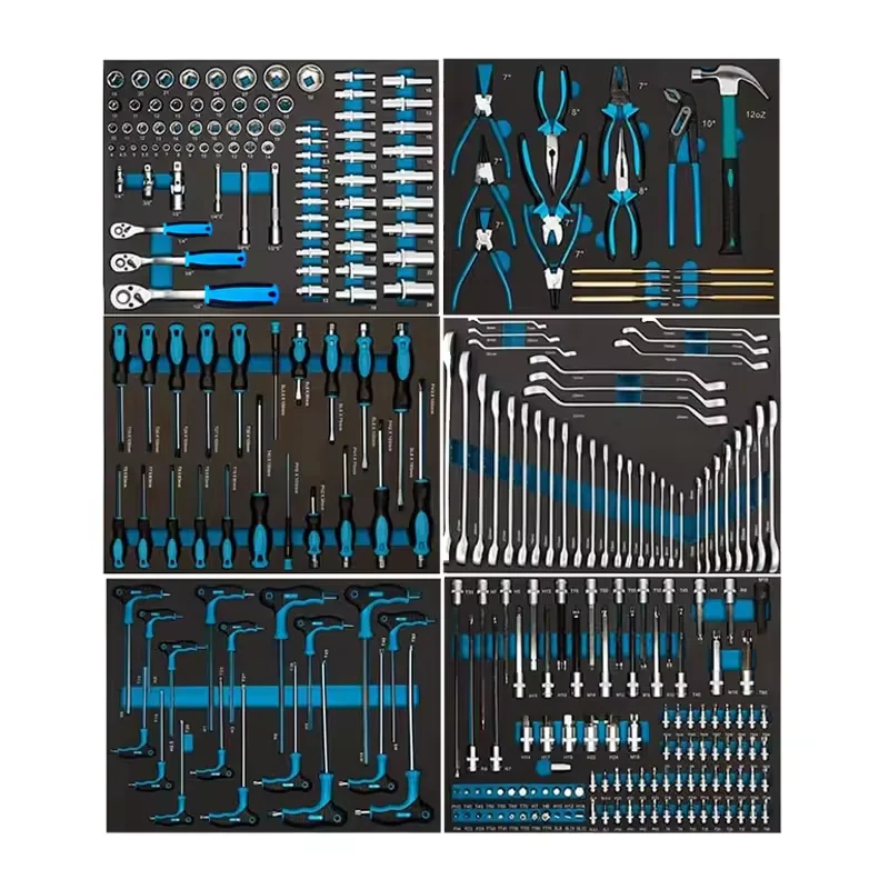 

273PCS Auto Repair CR-V Tool Sets Filled In EVA Foam Trays For Garage Workshop Professional Hand Tools Kit