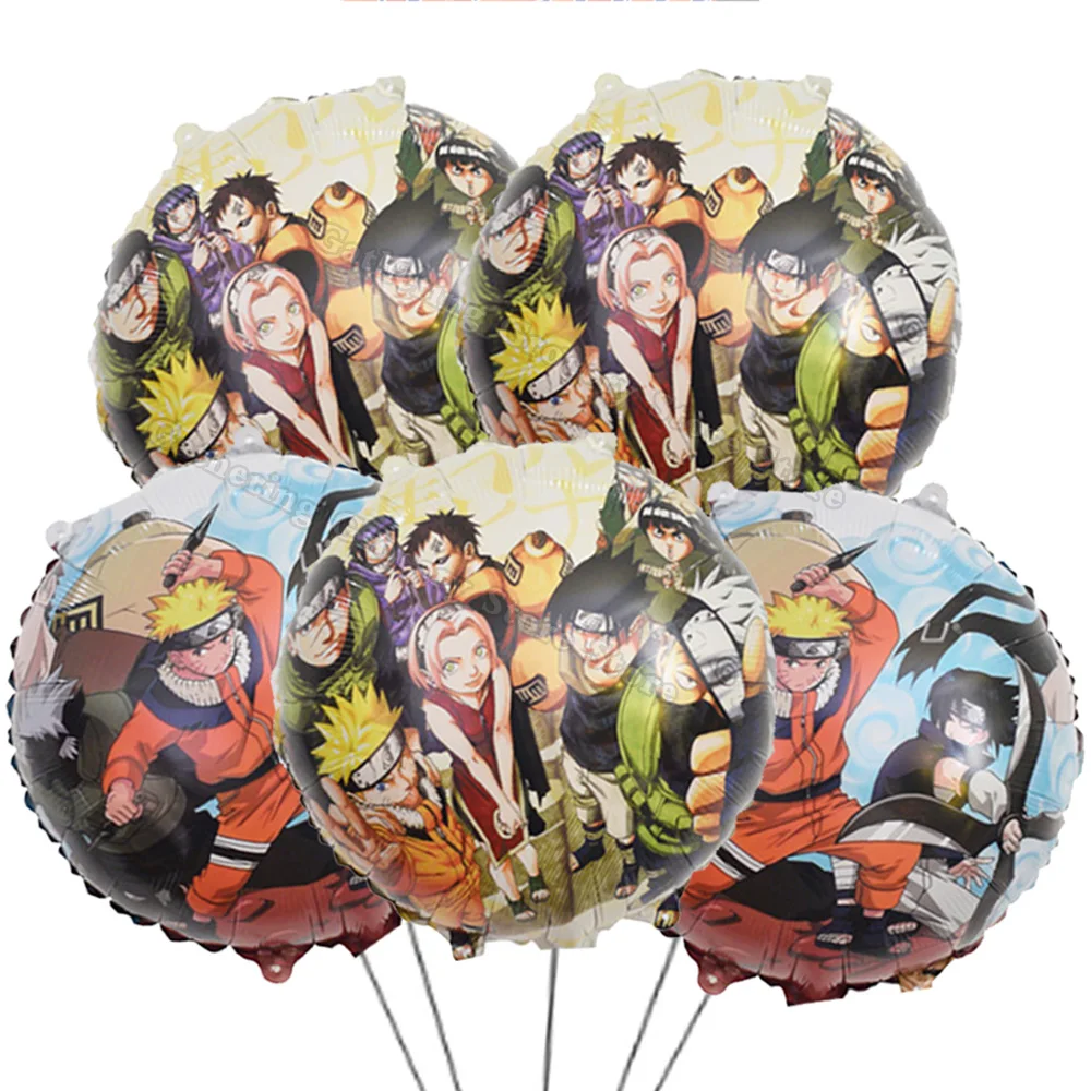 

5Pcs 18Inch Naruto Uzumakied Foil Ballon Inflate Helium Globos DIY Party Decoration Kids Cartoon Hero Birthday Party Supplies