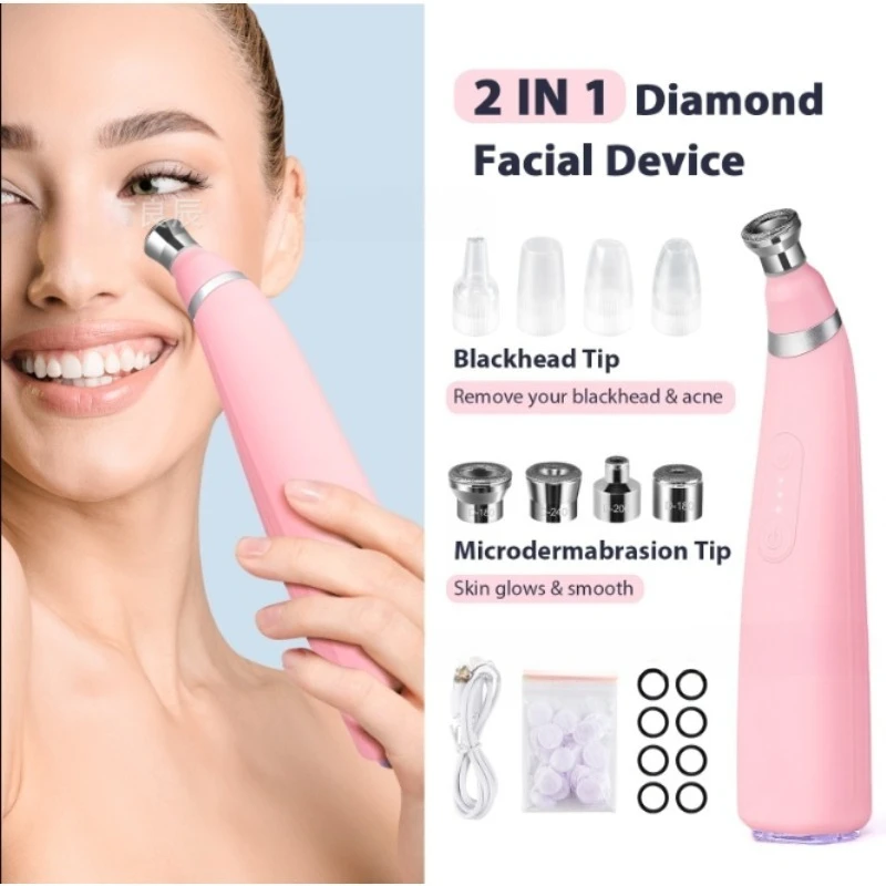 

Portable 2 in 1 Diamond Microdermabrasion Machine Facial Pore Cleaner Equipment for Skin Toning Home Facial Treatment Device