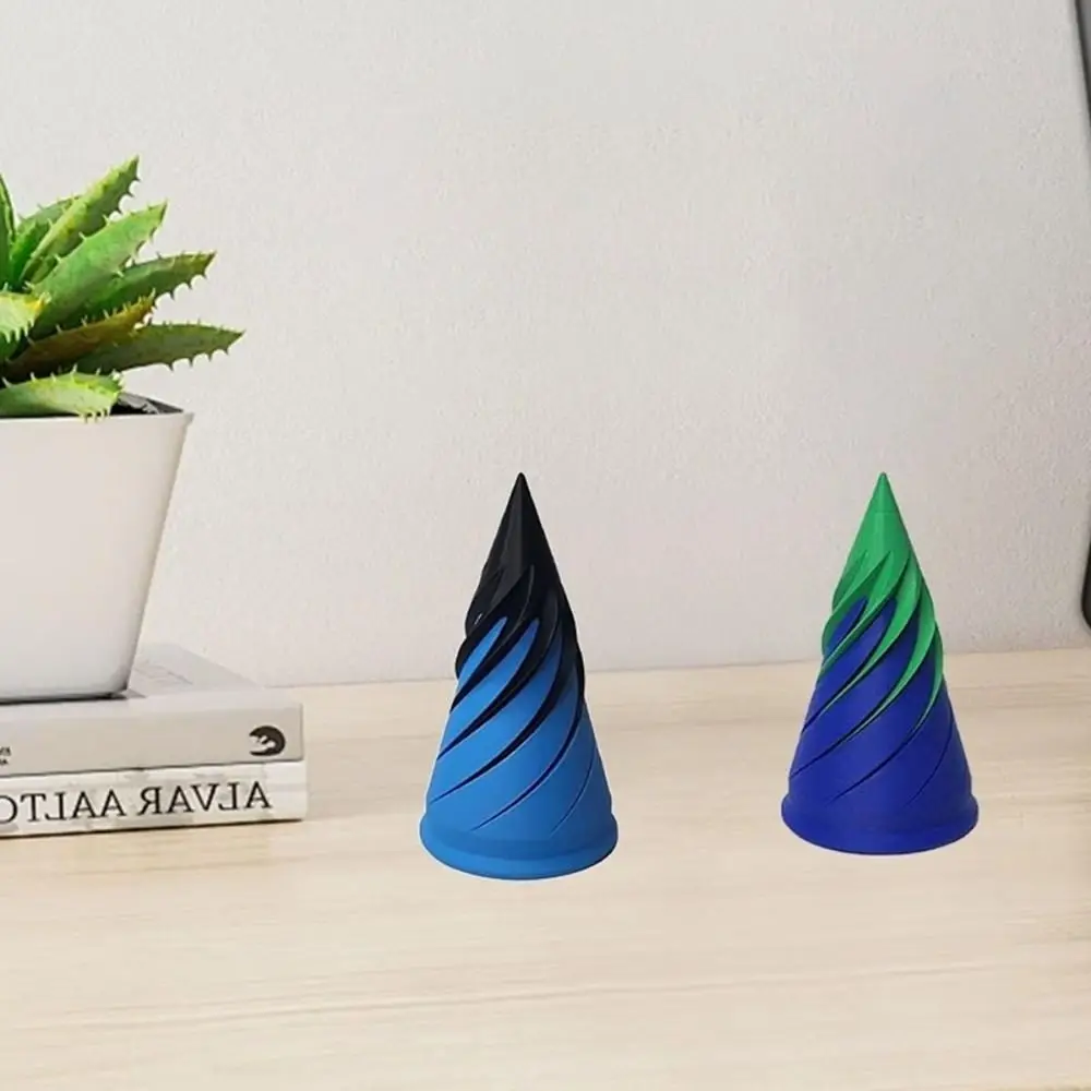 Intelligence Development Spiral Cone Fidget Toy Decorative Ornaments Impossible 3D Printed Spiral Cone Toy Funny Figurine