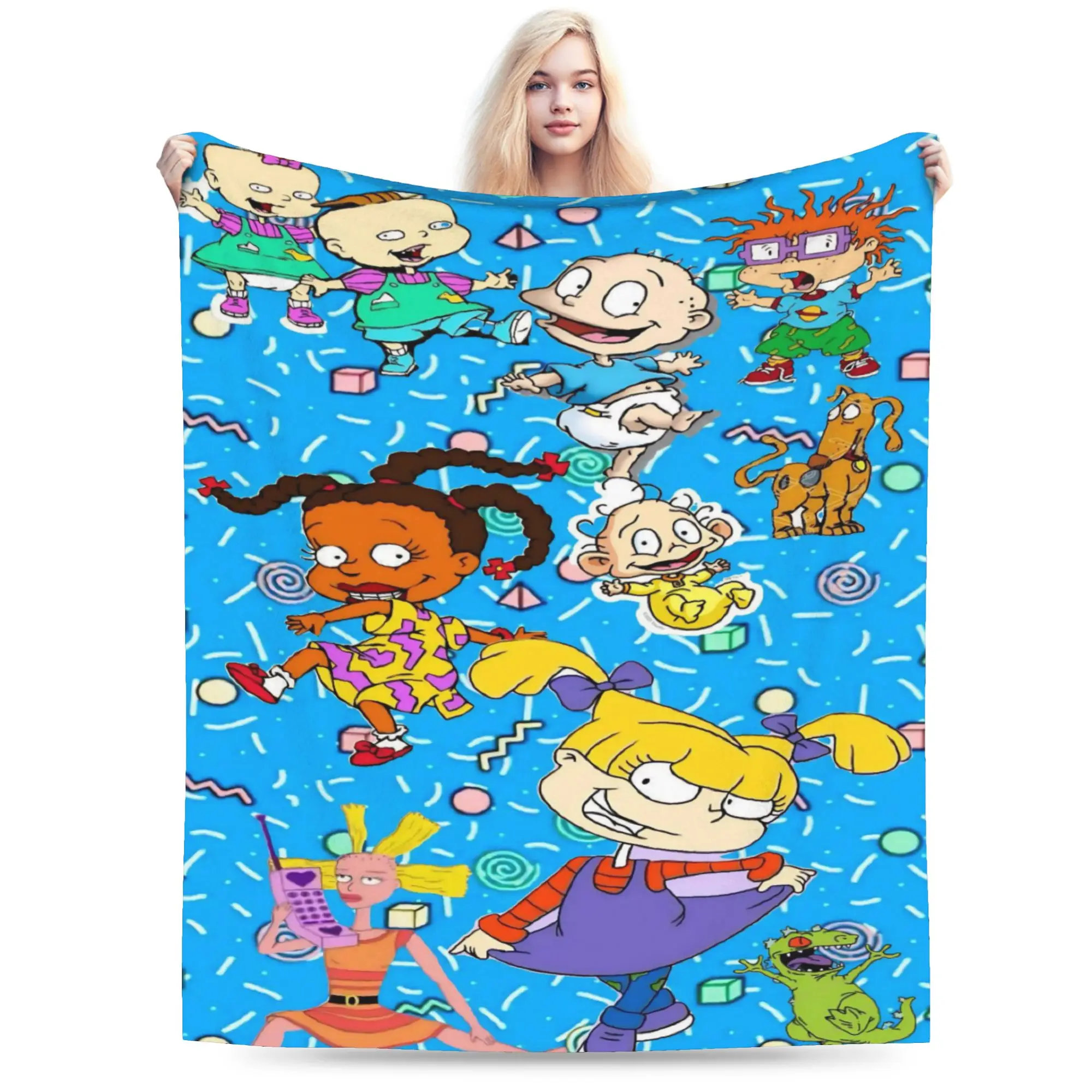 Super Soft Cartoon R-Rugrats Throw Blanket Premium Flannel Fleece Lightweight  Bed Blanket Warm Plush Blankets All Season Use