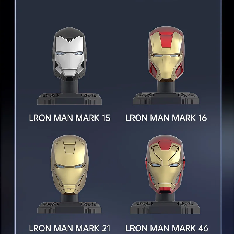 MORSTORM Tony Stark Iron Man Helm MK7 MK15 MK46 MK85 MK42 MK21 MK16 Anime Figur Modell Montage Spielzeug Blind Box Weihnachten Geschenk – Detail 5