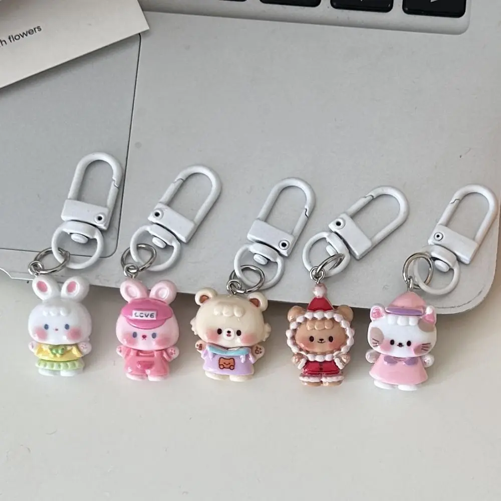 Niedlicher Harz-Kaninchen-Puppen-Schlüsselanhänger, Cartoon-Kreativ-Schlüsselring mit lustiger Katze, Kaninchen-Mini-Bär-Taschenanhänger, kleine Geschenke – Detail 10