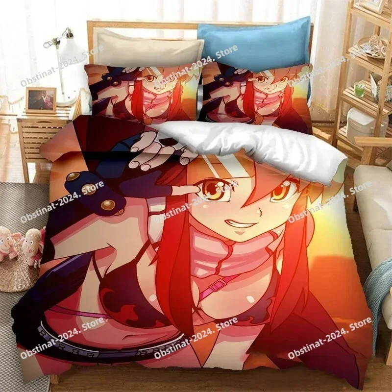 

Top Tengen Toppa Gurren Lagann Bedding Set Printed single Comforter Quilt Duvet Cover Pillow Case 3 Pieces Sets Kids Adult Size