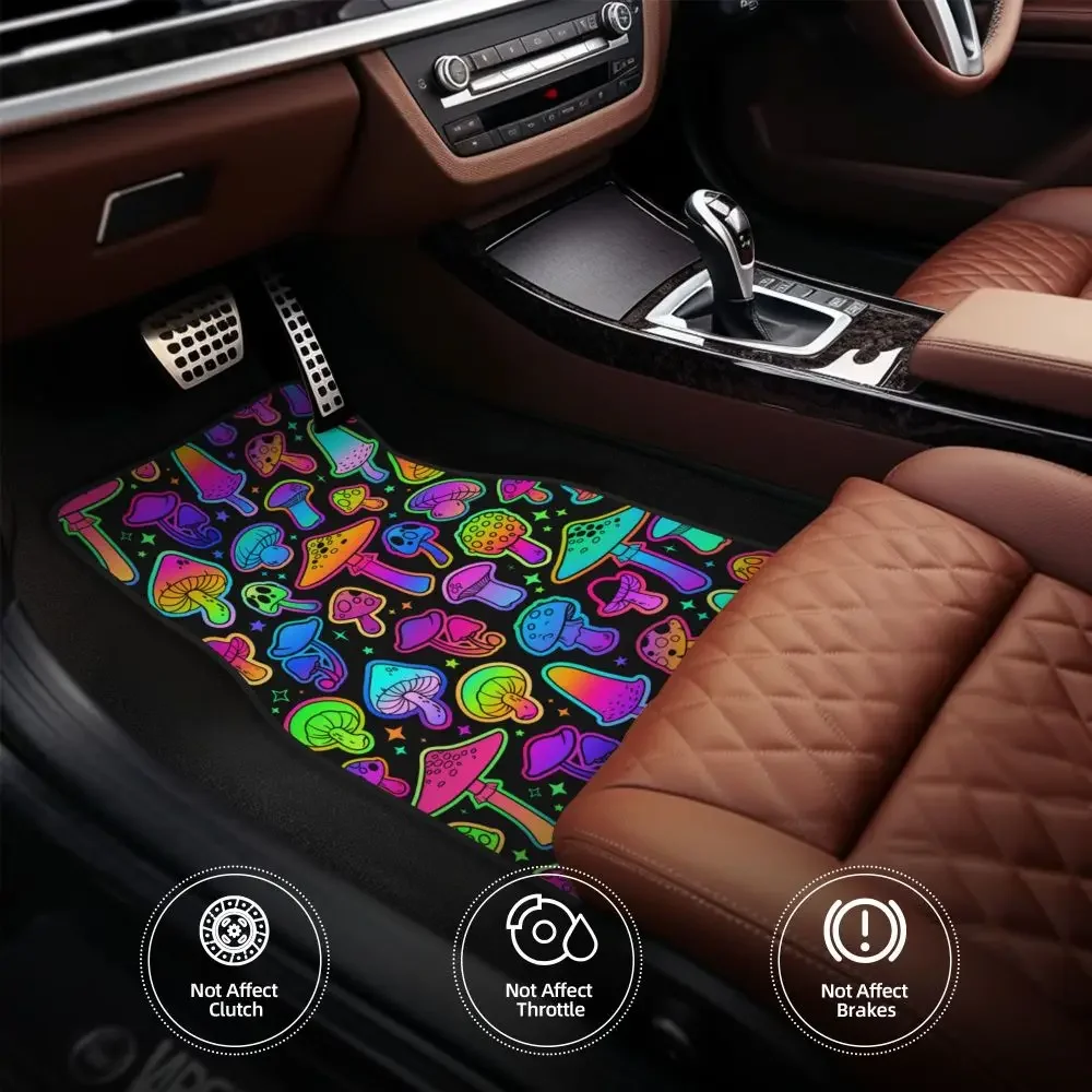 Psychedelic Mushroom Car Waterproof Rubber Car Mats 4PCS Car Floor Carpets Rugs Non-Slip Auto Foot Mats  Floor Mats