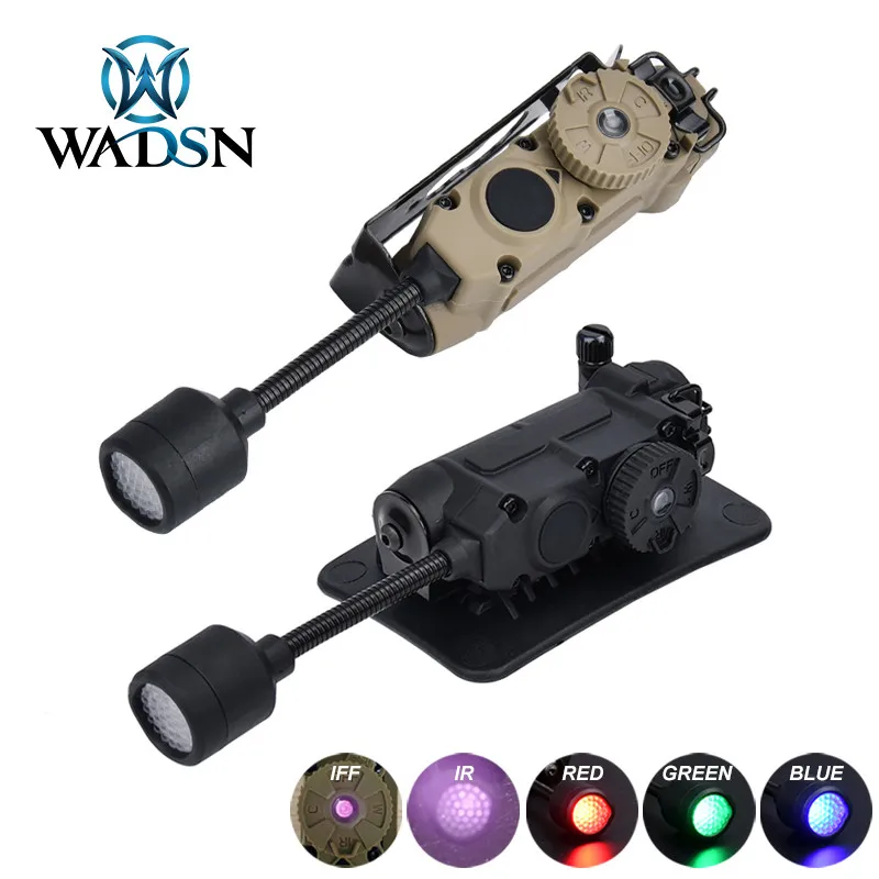 

WADSN Sidewinder Tactical Helmet Strobe Light Red Green Blue White IR Light LED IFF FlashLight with Stalk Arc Rail Helmet Clip