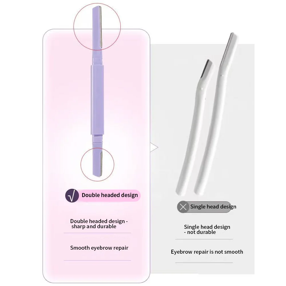 더블 엔드 눈썹 트리머, 남성과 여성 모두를 위한 긁힘 방지 눈썹 트리밍 도구
