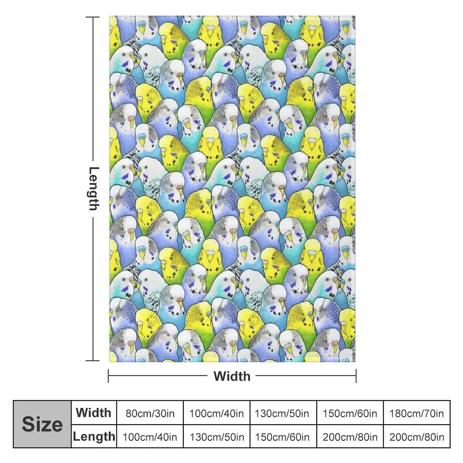 Colourful Budgies Parakeet Pattern Throw Blanket Sleeping Bag Fashion Sofas Cute Blankets