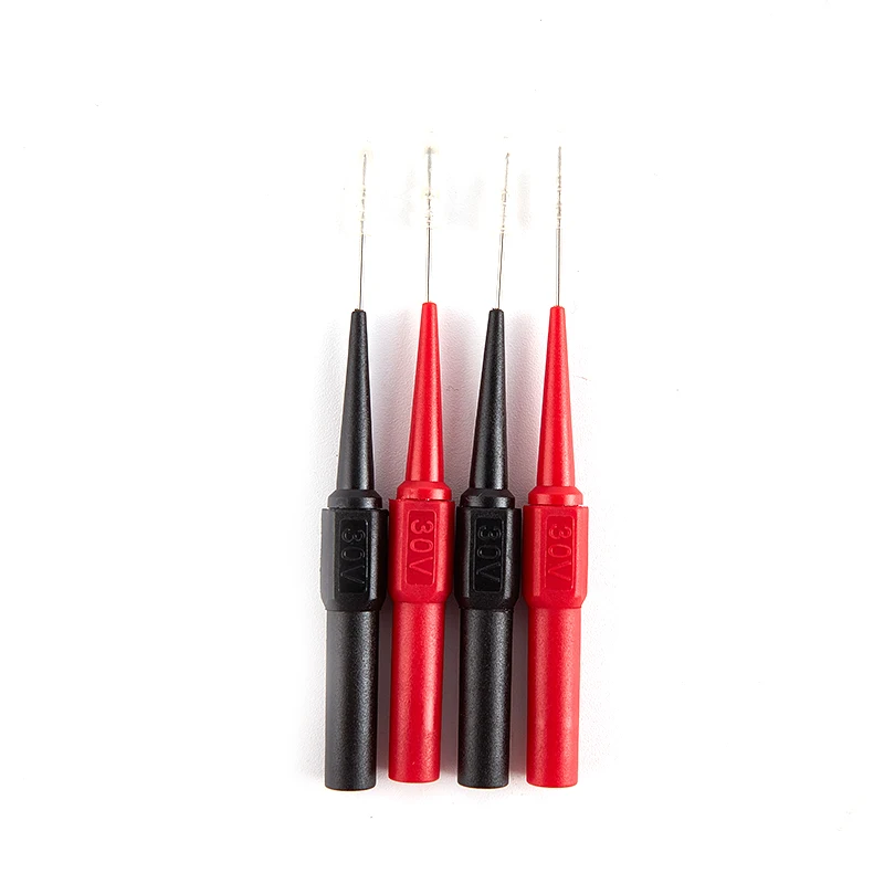 4Pc 30V Diagnostic Tool Machine Extention Back Piercing Needle Tip Probes Auto Tool Multimeter Test Lead Automotive Auto Kit