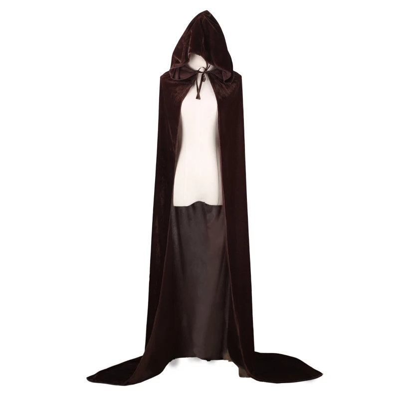 Kerst fluwelen Halloween Grim Reaper mantel lange capuchoncape unisex voor duivel heks tovenaar Kerstmis cosplay middeleeuwse mantel