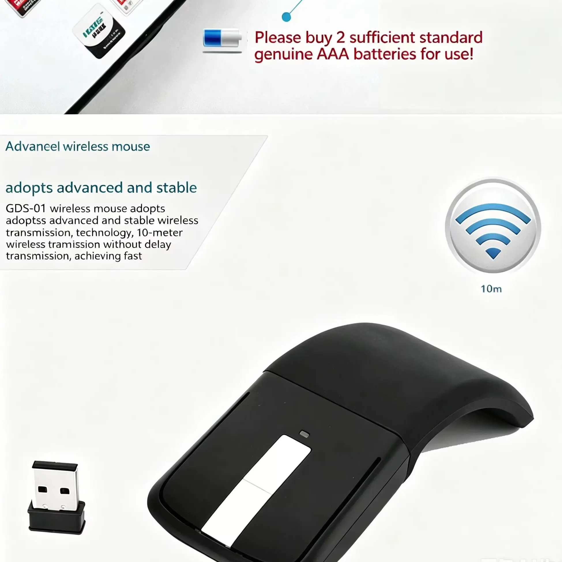 Foldable Pocket 2.4G/Bluetooth Wireless Mouse Lightweight Slient Click Optical Mouse For PC Computer Laptop Office Work Mouse