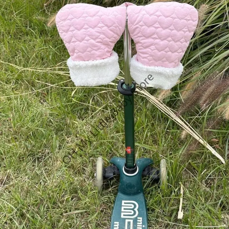 

M76C Children's Scooter Gloves Bicycles Plush Warm Mittens Kids Balance Bike Gloves Comfortable Hand Muffs for Out Riding