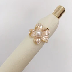 ZHBORUINI 2024 Natural Freshwater Pearl Ring For Women Flower Stainless Steel Finger Rings For Women Fashion Jewelry Gift