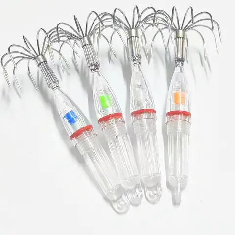 1/3/5 st. lysande bläckfiskjiggkrokar vattentäta LED-ljus för att locka fisk multikrokar fiskekrokar redskap fisketillbehör 8 best sales LED-bete - №6