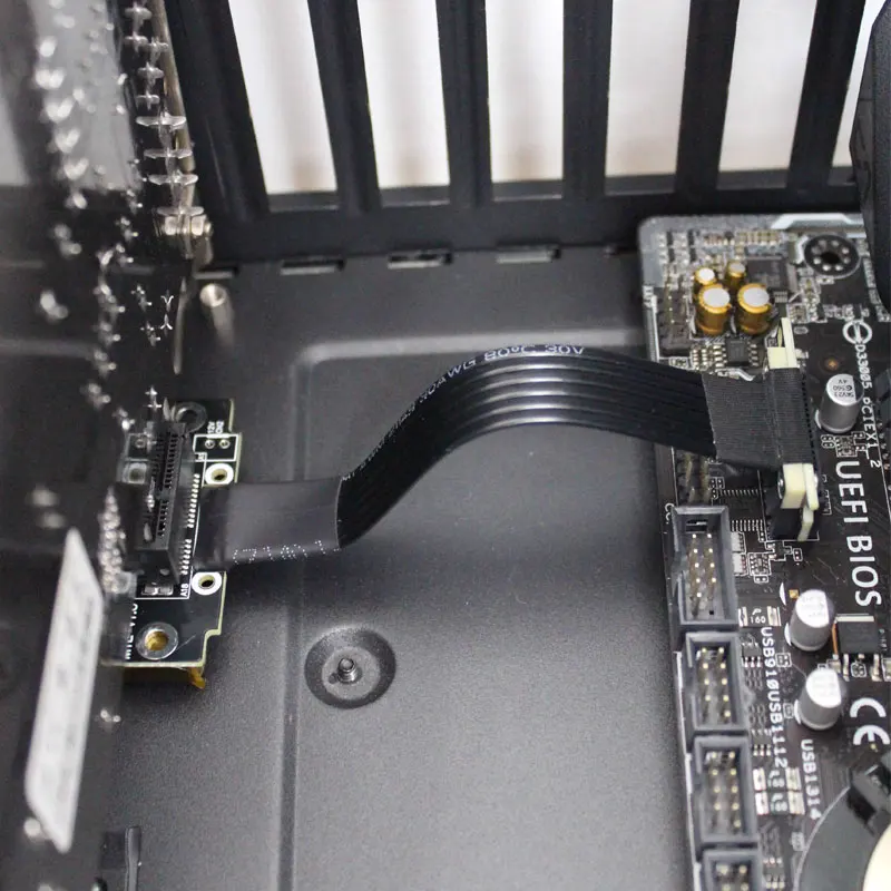 ADT-Link PCIE 3.0 x1 Extension Cable Dual Right angle Riser Adapter for Sound Card Wireless Network Card Graphics Card Expansion