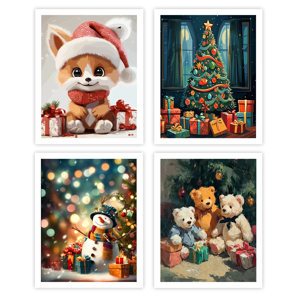 

GATYZTORY Canvas Painting By Numbers Christmas Day Decoration Digital Oil Painting Handmade Gift Crafts Supplies Adults Wall Art