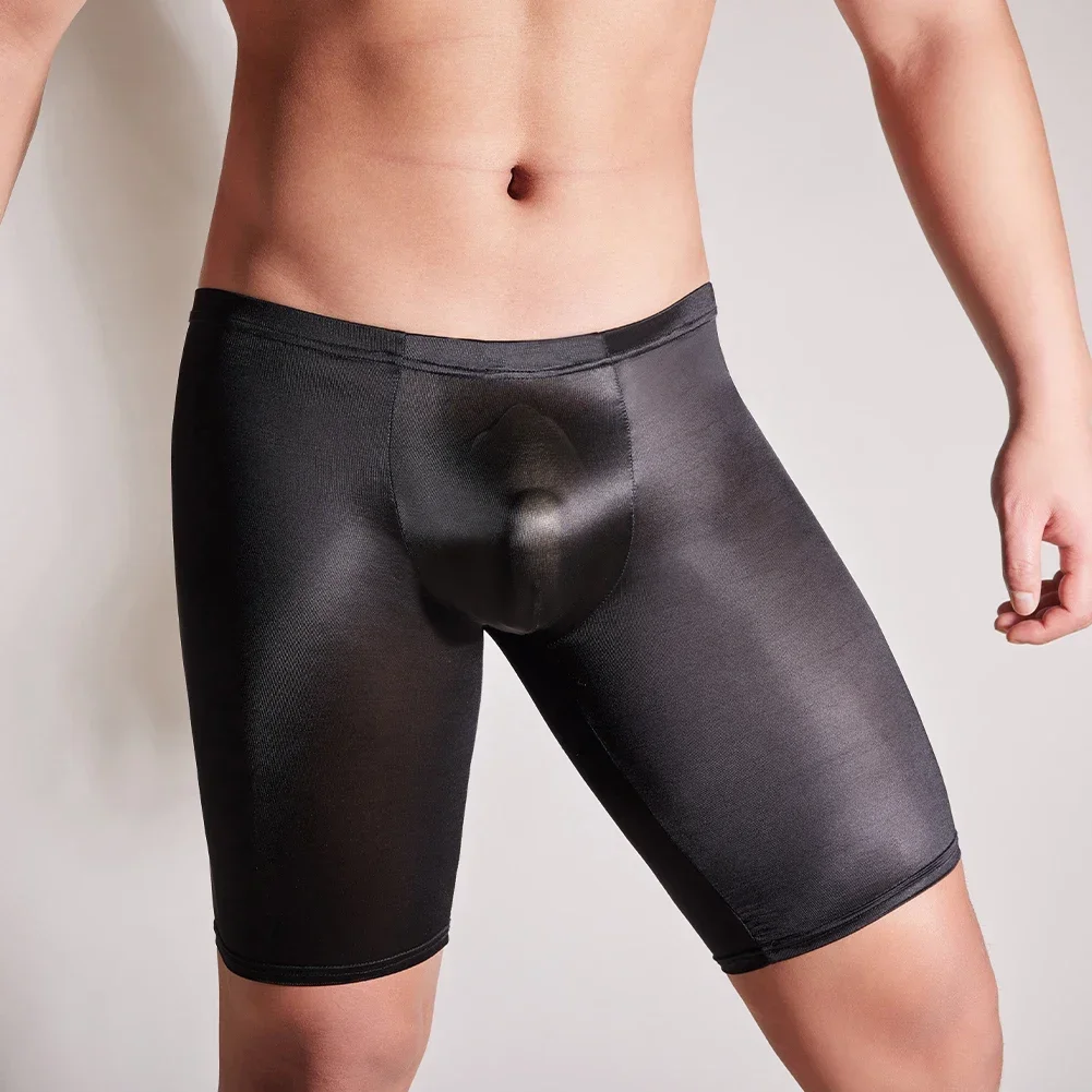 男性用の光沢のある透明ショーツ,超薄型フィットネスボトムス,ショートパンツ,アローレギンス,パンツ