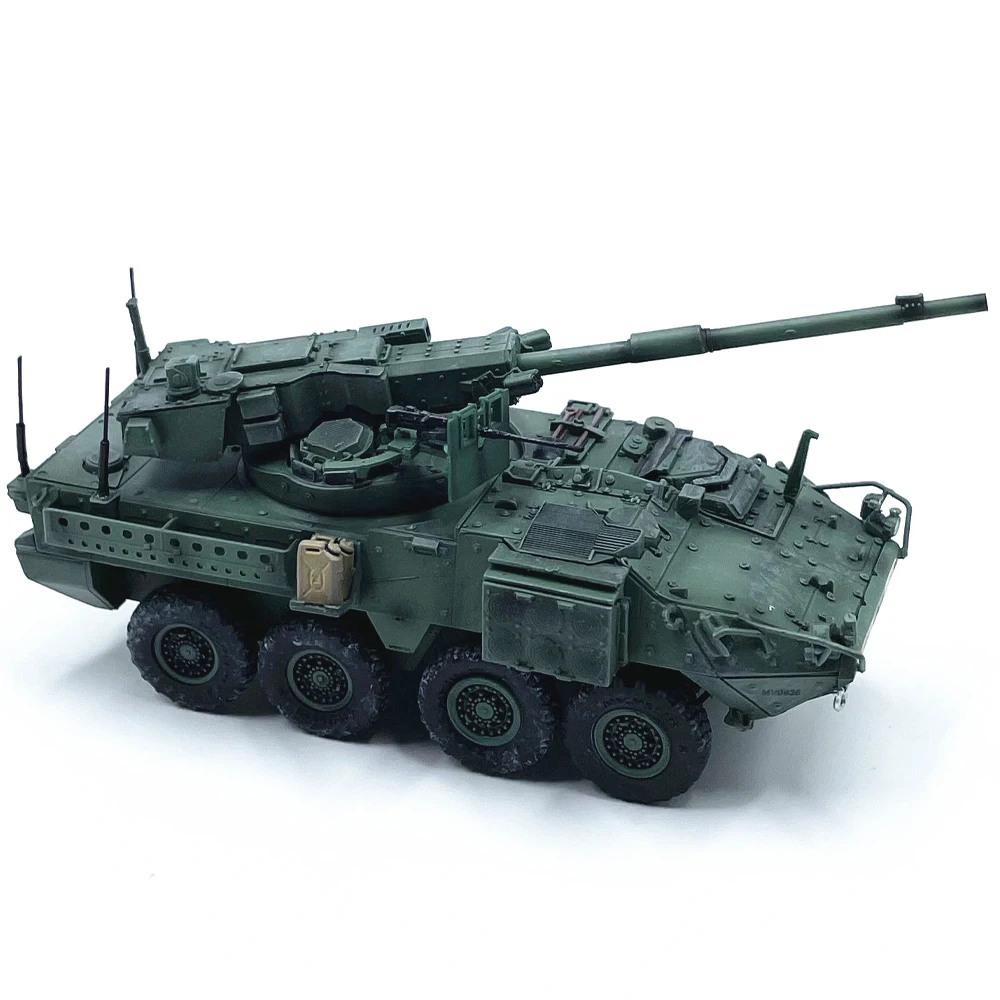 1:72 Scale American M1128 Stryker Mobile Launch Weapon Tank Eight-wheeled Armored Vehicle Finished Model Collectible Toy Gift