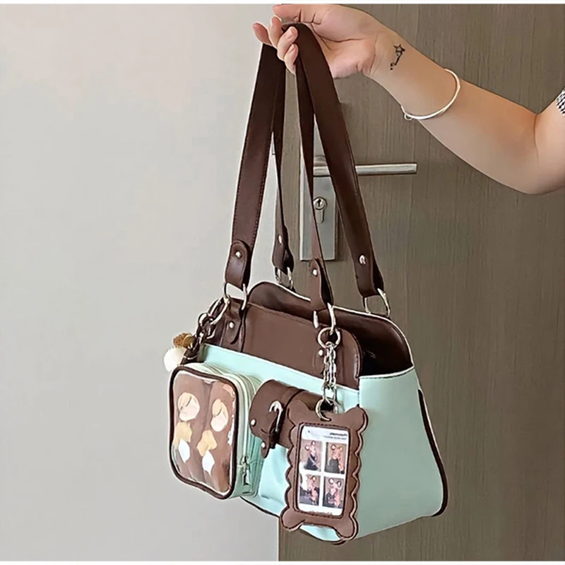 Kawaii Ita-Tasche mit transparentem Fenster zur Präsentation von Anstecknadeln, Damen-Tragetasche, süße, niedliche Anime-Schultertasche, Lolita-Handtasche für Mädchen. – Detail 5