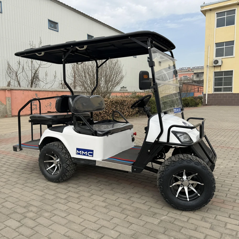 China Factory Mini Electric Off-Road Luxury 4 Passenger Club Car Rear Folding Seats Golf Carts 72V Electric Golf Cart for Sale