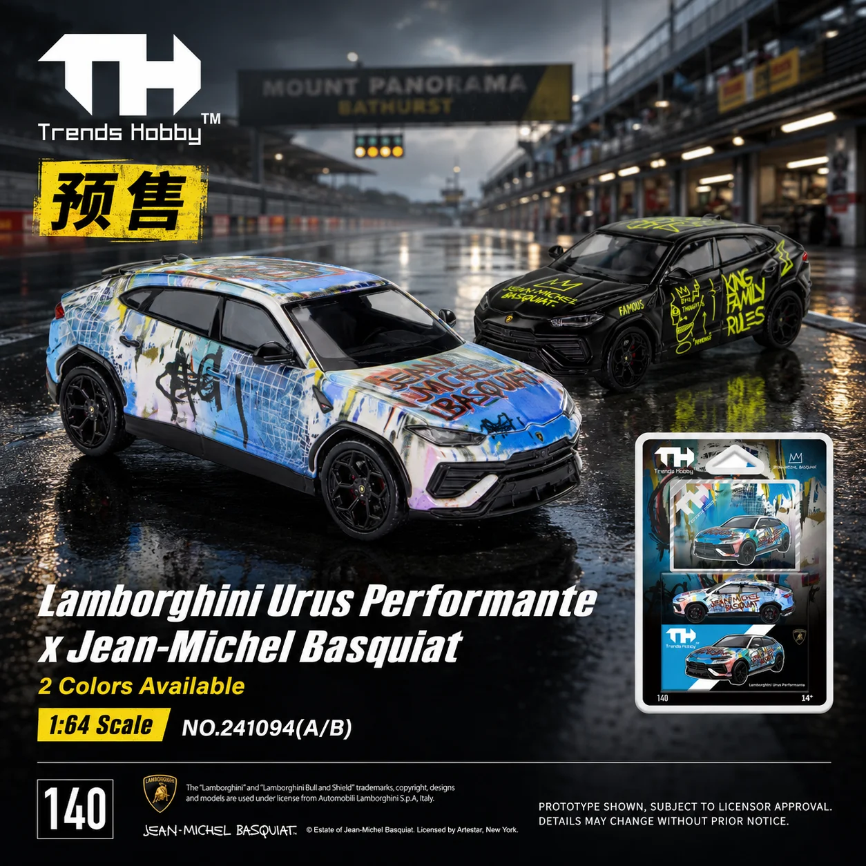 TH-Trends Hobby 1/64 Lamborghini Urus Performante Jean-Michel Basquiat Cars Alloy Diecast Metal Model