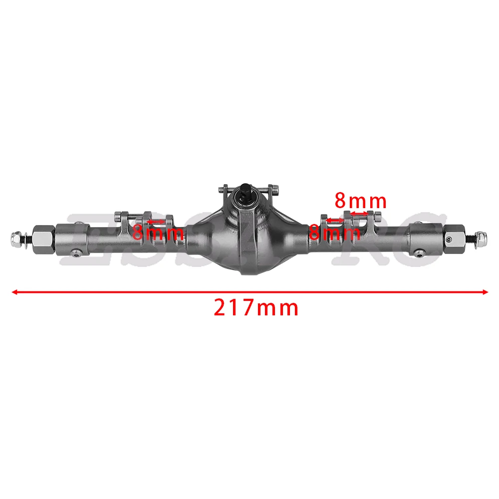 Alberi dell\'asse anteriore e posteriore asse in alluminio integrato cingolato da roccia con asta di sterzo Servo per 1/10 RC Axial SCX10 II