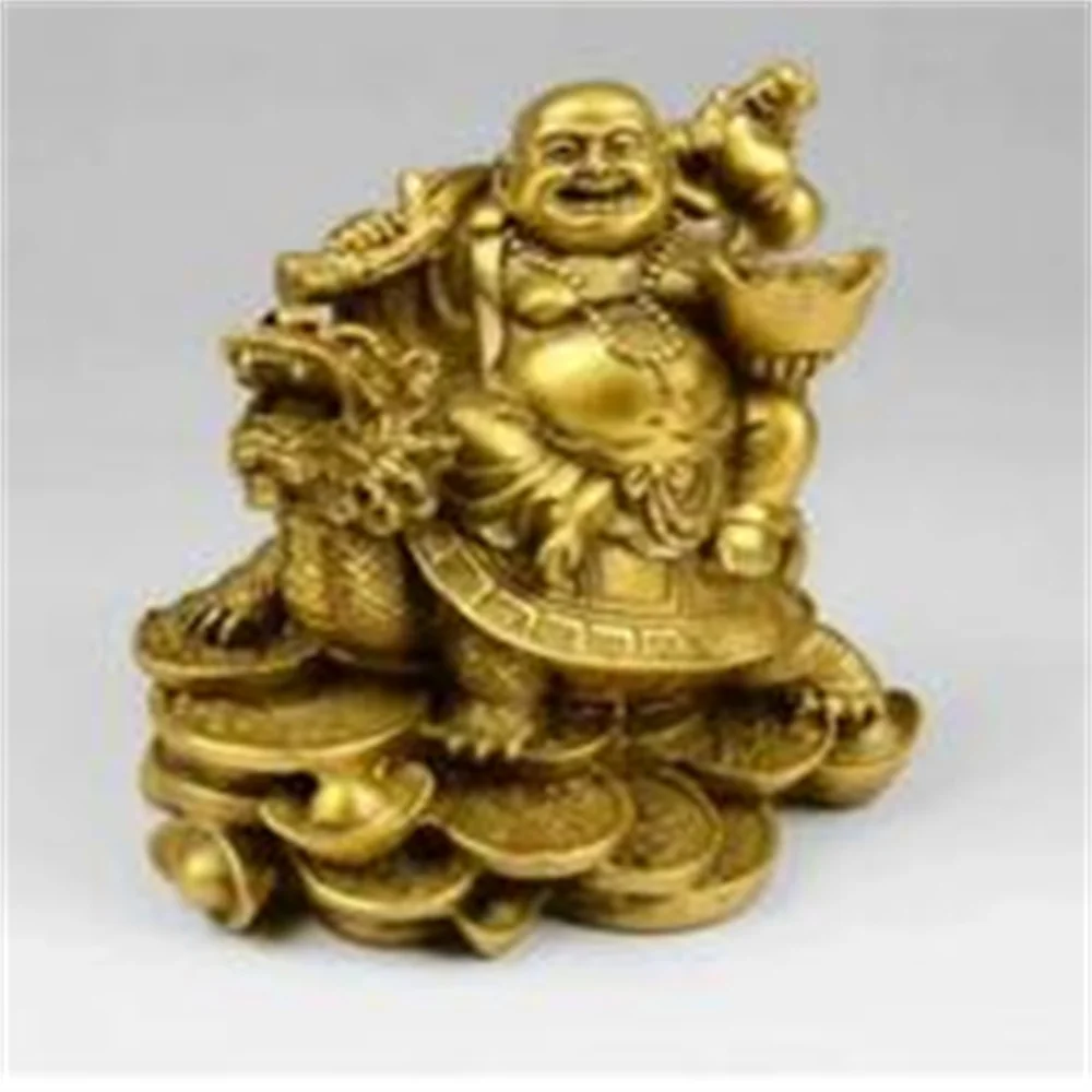 

Chinese bronze statue, wealth, money, laughter, turtle Maitreya