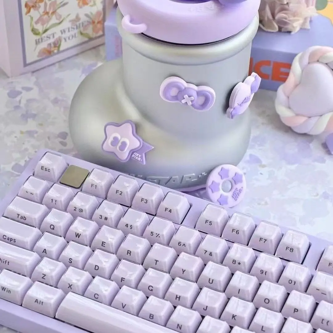 Purple jelly crystal side engraved OEM height mechanical keycap 113 keys