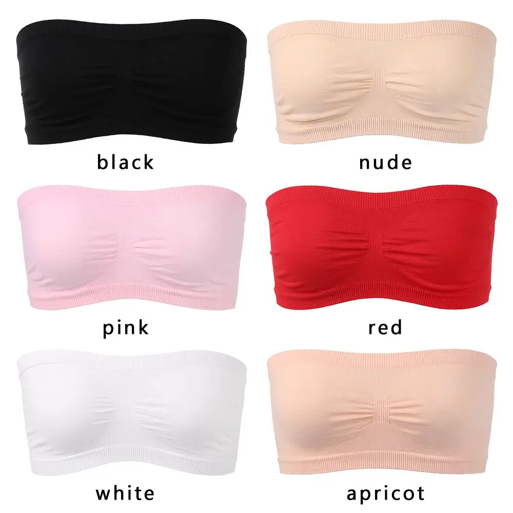 Fashion High Elastic Sports Bra Tube Tops Seamless Strapless Wrap Chest - Image 6