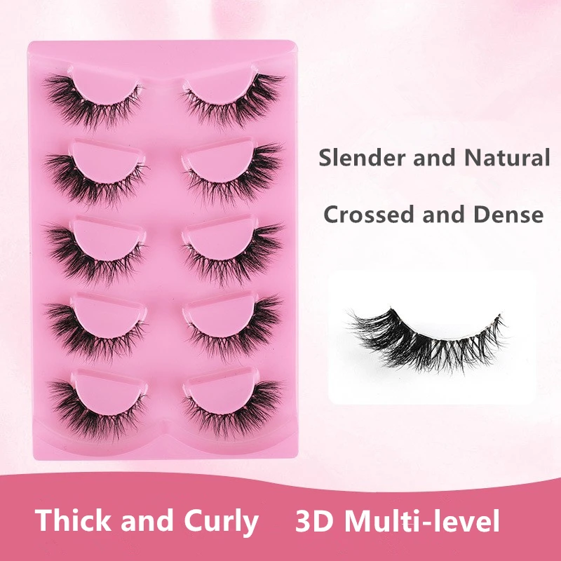 Miękkie, nieprzywierające, długie, naturalne, symulacja 3D, krzyżowane, wielokrotnego użytku sztuczne rzęsy, łatwe do zdejmowania, mocno przylegające dla wygodnego noszenia.