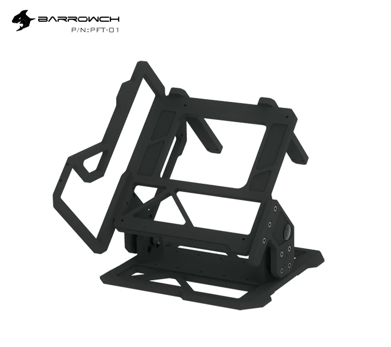 Barrowch ITX Open Frame Aluminium Waterkoeling Computerkast DIY Verstelbare Hoek PFT-01