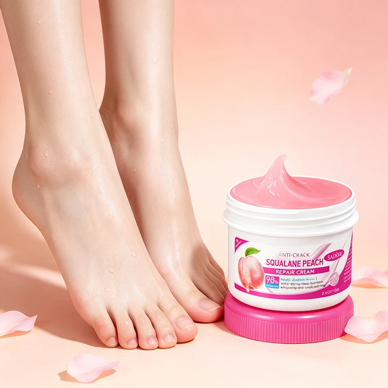 Peach Squalane Foot Repair Cream 70g Nourish Foot Skin Improve Rough Heel Dry Cracked Skin Refreshing Moisturize Foot Care Cream