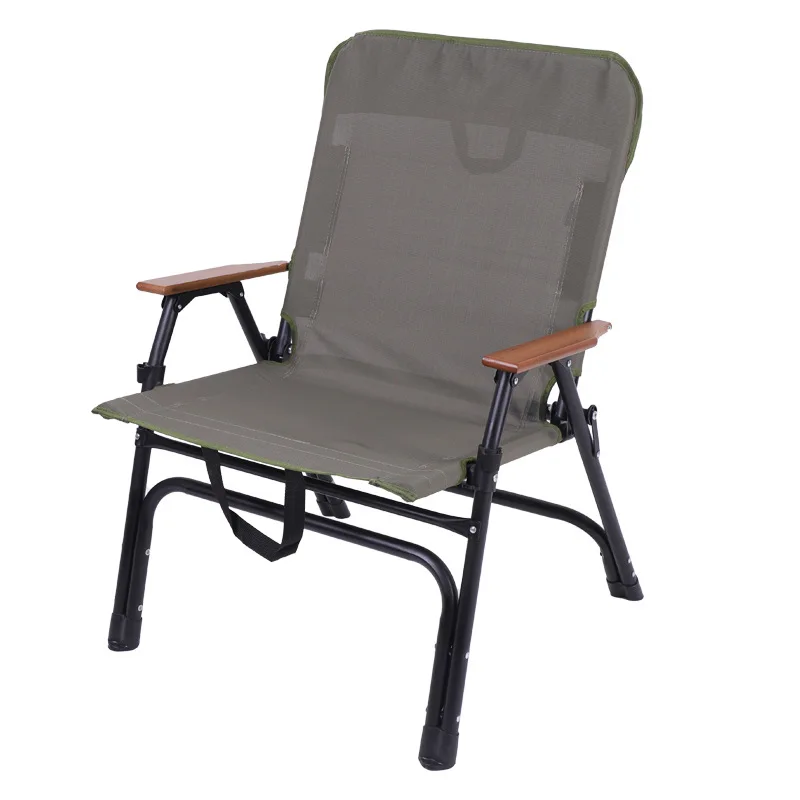 Outdoor Folding Camping Sofa Chair, Single Portable Leisure Seat with Cushion, Fishing Stool & Foldable Chair
