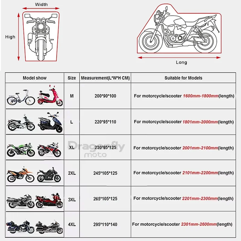 Shadow Logo Motorcycle Cover Waterproof Outdoor Scooter UV Protector Rain Cover For Honda Shadow VT 400 600 750 1100 VT400 VT600