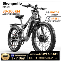 Electric Bicycle MTB Shengmilo S600 Adult 2000W With Two Motors 48V17.5AH 840WH Battery 26 Inch Wide Tyre Men's E-Mountain Ebike