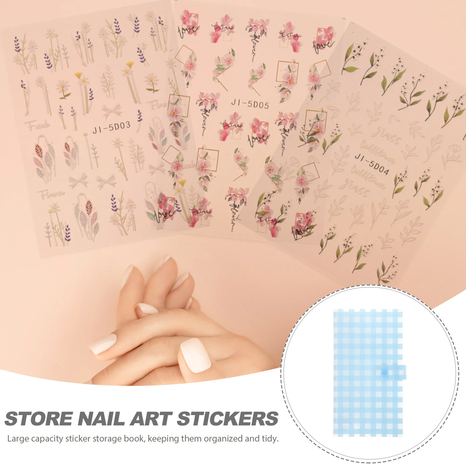 2Pcs Sticker Organizer Storage Book Blank Binder for Nail Art Collection Waterproof Tear Resistant Portable Design for Craft