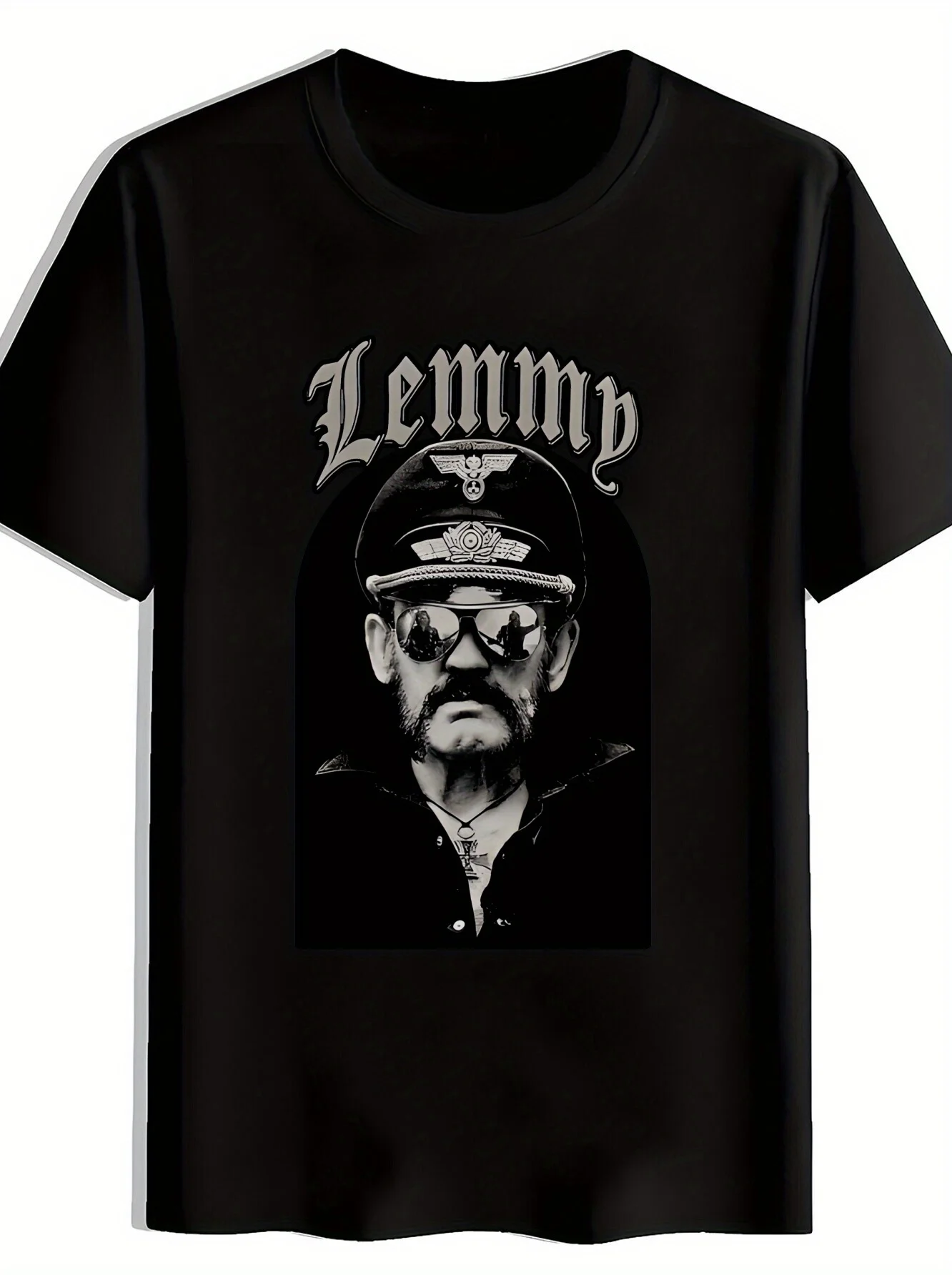 Mens Vintage Rock Band Graphic T-Shirt Black Short Sleeve Round Neck Casual Summer Tee with Retro Music Icons