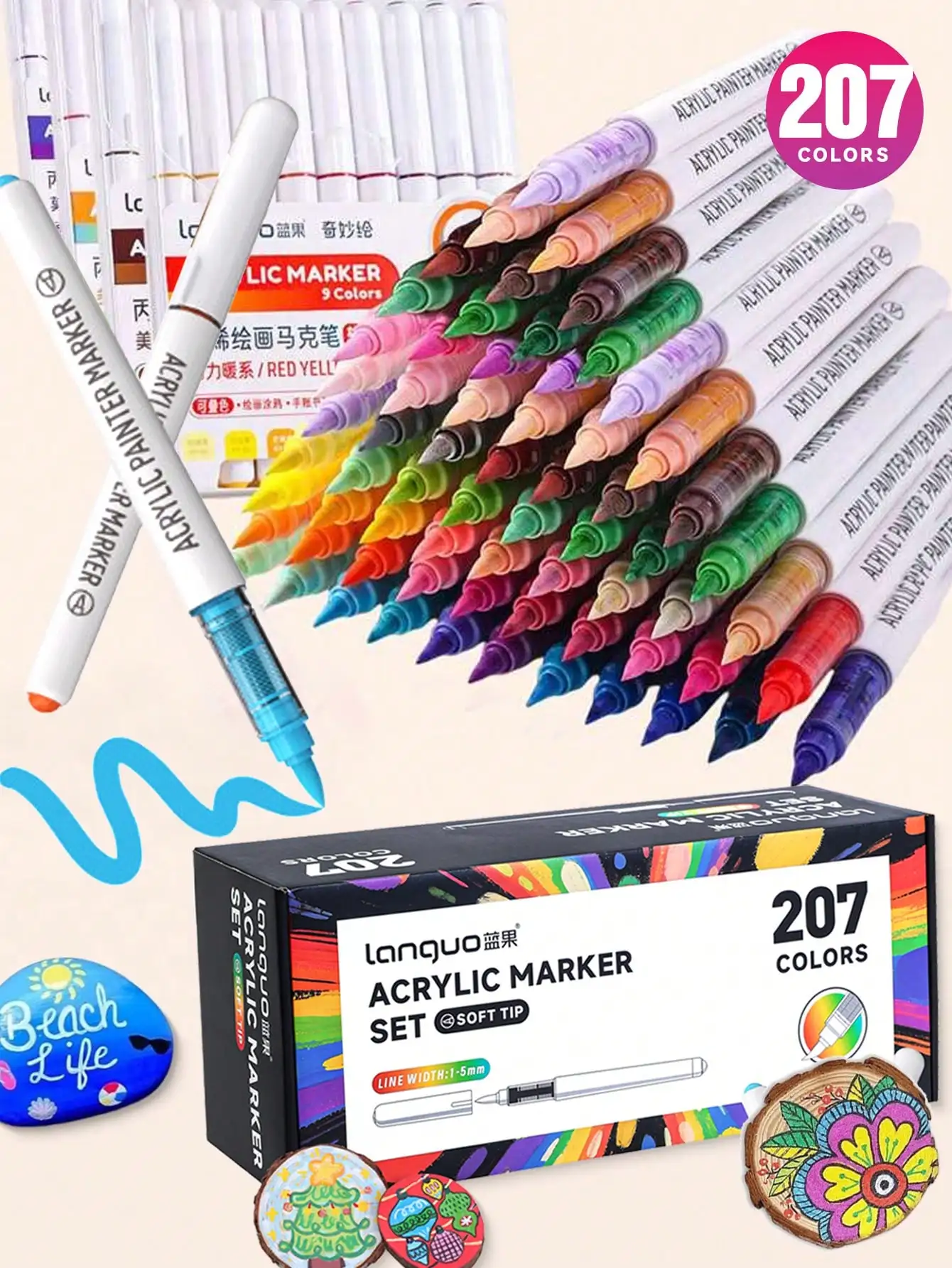 

Languo acrylic markers, 207 colors
