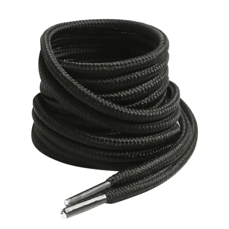 

VSUDO 2 Pairs Round Boot Laces, 5/32 Outdoor Work Hiking Shoe Laces for Boots