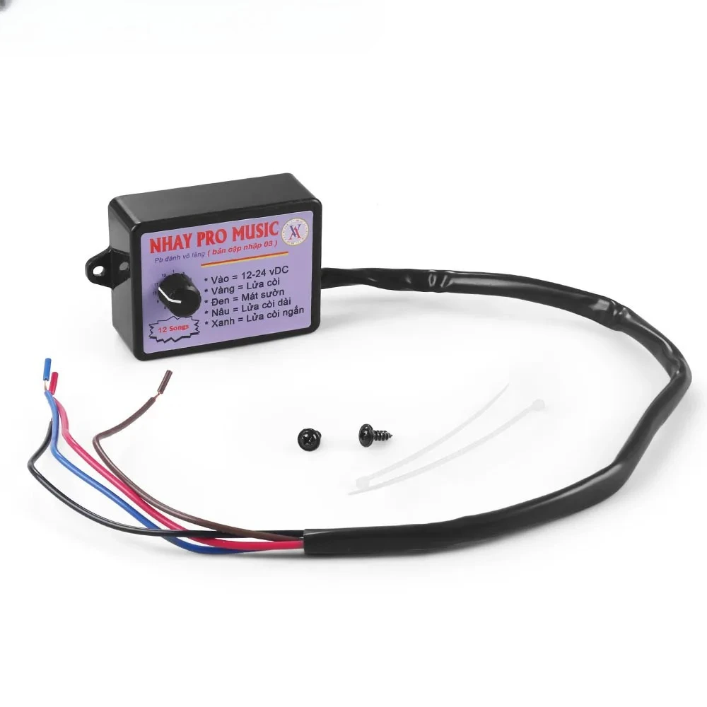Car Horn Controller Electric Horn Speaker Sound Control Unit with 12 Sound Effects Switching 12-24V for Car Truck Marine Boat