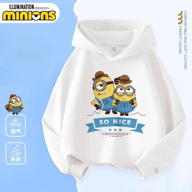 حقير Me-Sudadera con capucha con estampado de Minions para niños y niñas، جيرسي calido غير رسمي دي مودا الفقرة otoño