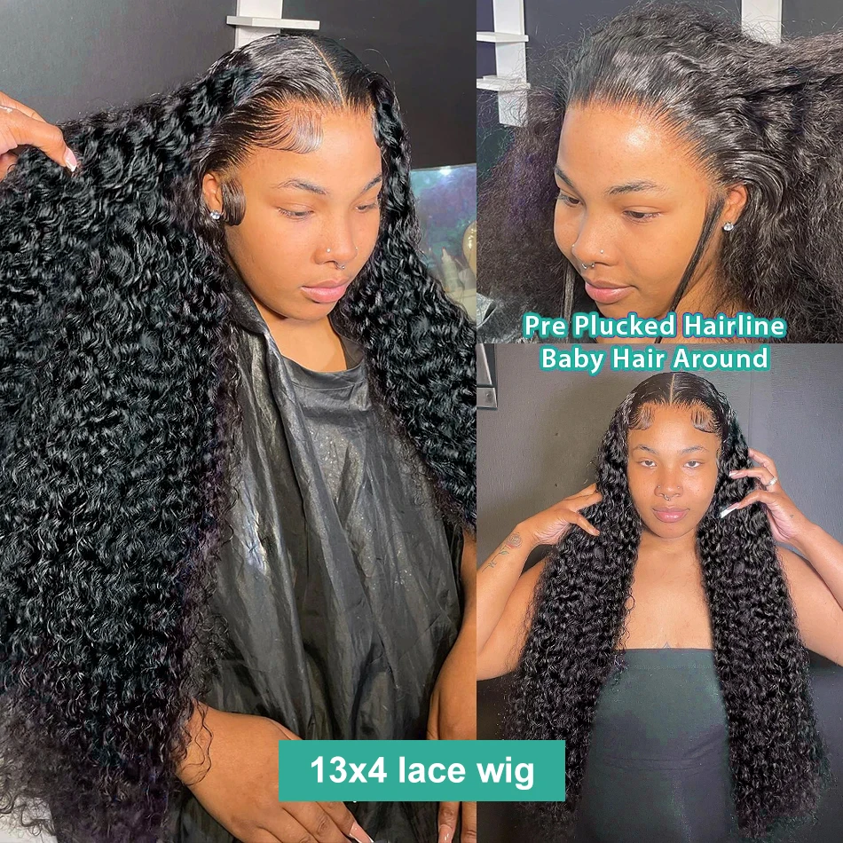 40 Inch 180 Density Water Wave 13x6 13x4 Lace Front Wig Loose Deep Wave Lace Frontal Wigs Curly Wig Human Hair For Black Women