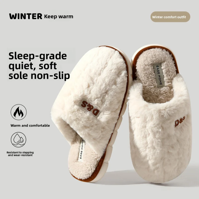 

New Winter women's and men's cotton slippers anti slip soft and warm slippers sandals For Men and Women