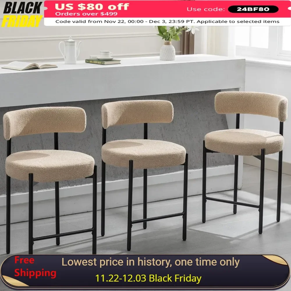 24 ''Barhocker 3er-Set, Gegen höhe, Theken hocker mit Rückenlehne, Barhocker