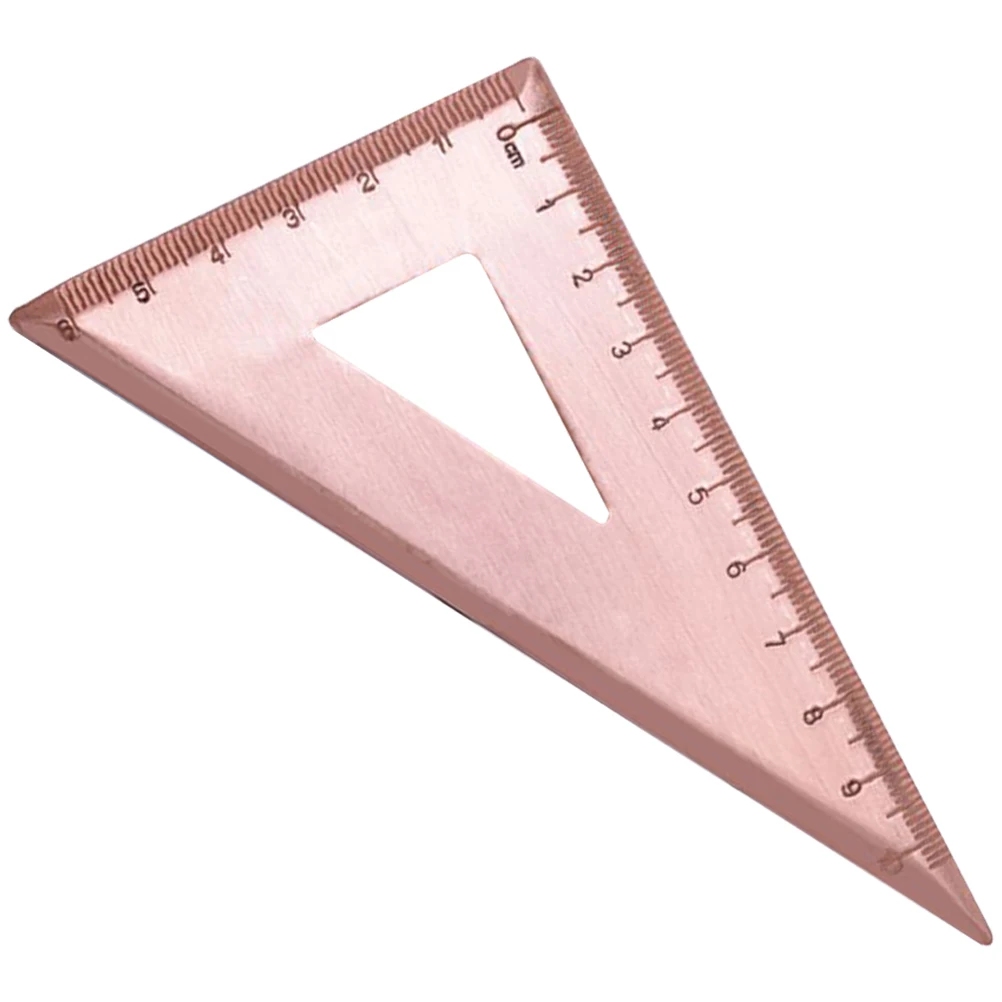 Copper Ruler Stationery Triangle Drafting Tool Precision Measurement Metal Engineering Scale Geometry Student Professional