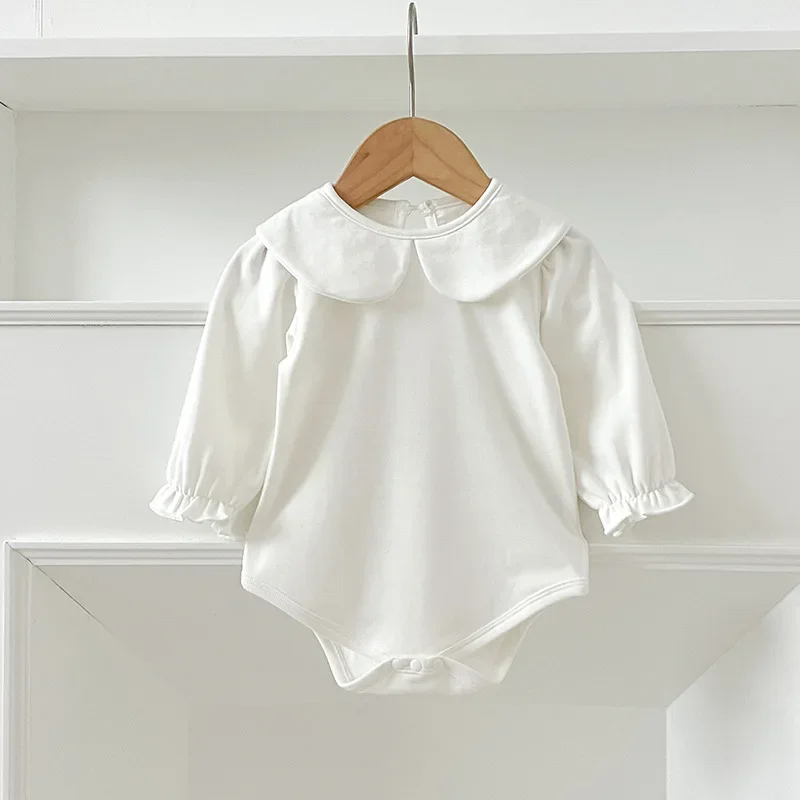 Girls Onesie 2026 Spring And Autumn New Childrens Clothing Girl Baby Fashion Lovely Solid Color Base Onesie Casual Simple