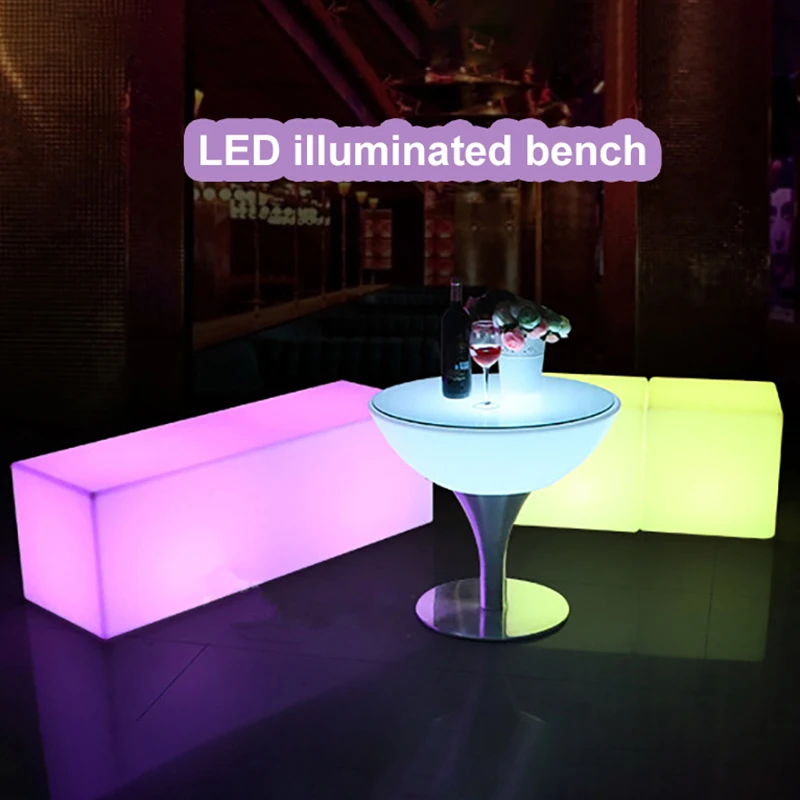 The new led light bar stool fashion colorful sofa led cube rectangular chair simple table