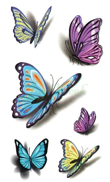 Temporary Tattoo Sticker 3D butterfly tattoo girl small size tatto stickers flash tatoo fake tattoos Waterproof  Body Art