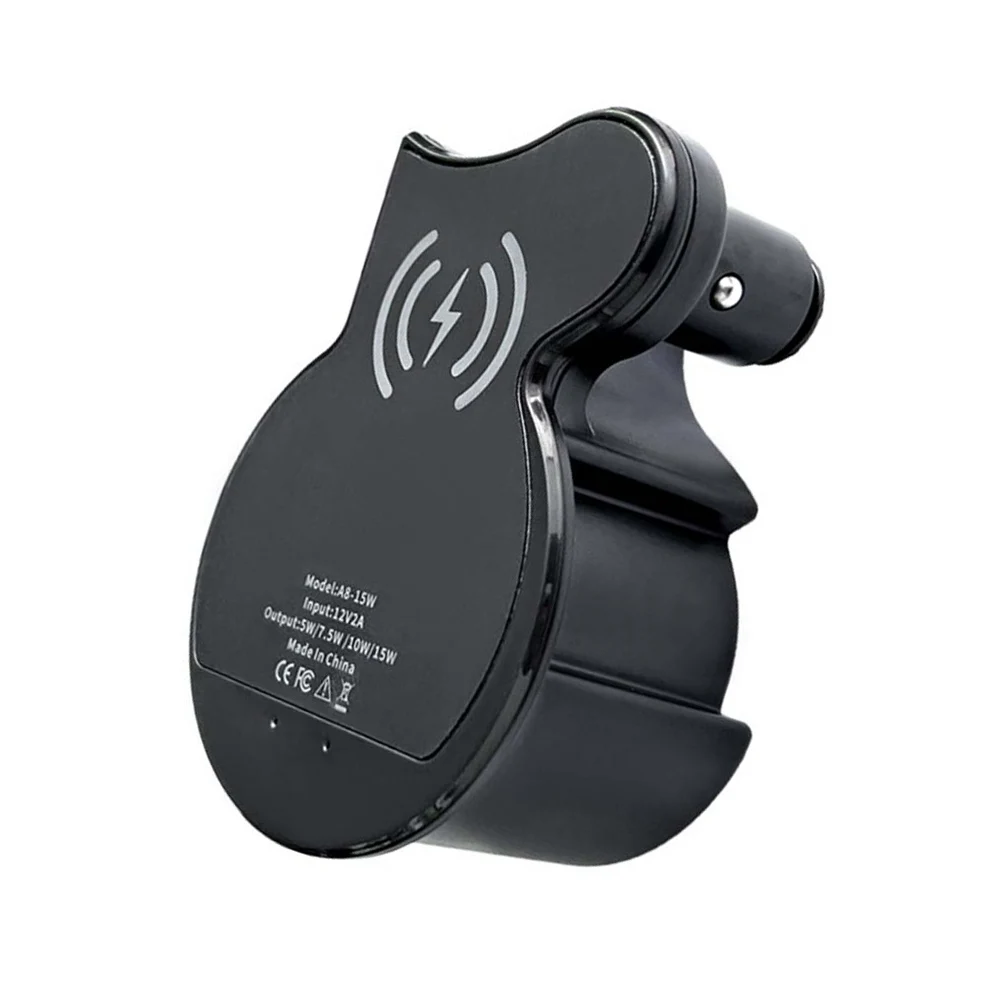For A8 Car Wireless Charger 15W Fast Charging Charging Panel Charger Cigarette-Lighter Splitter Automotive Accessories