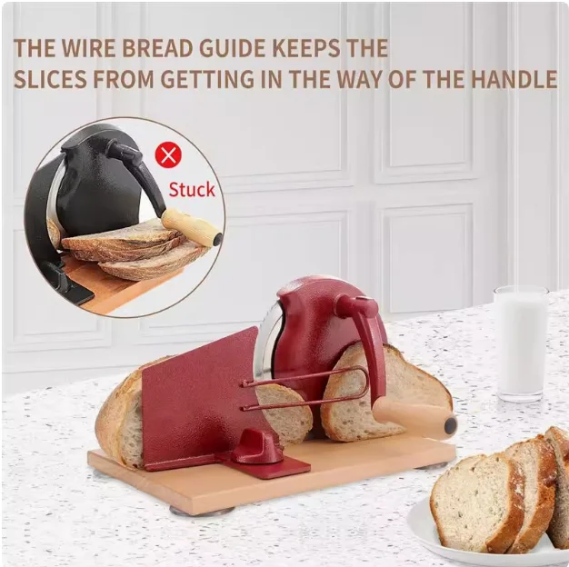 

Classic hand crank household bread slicer